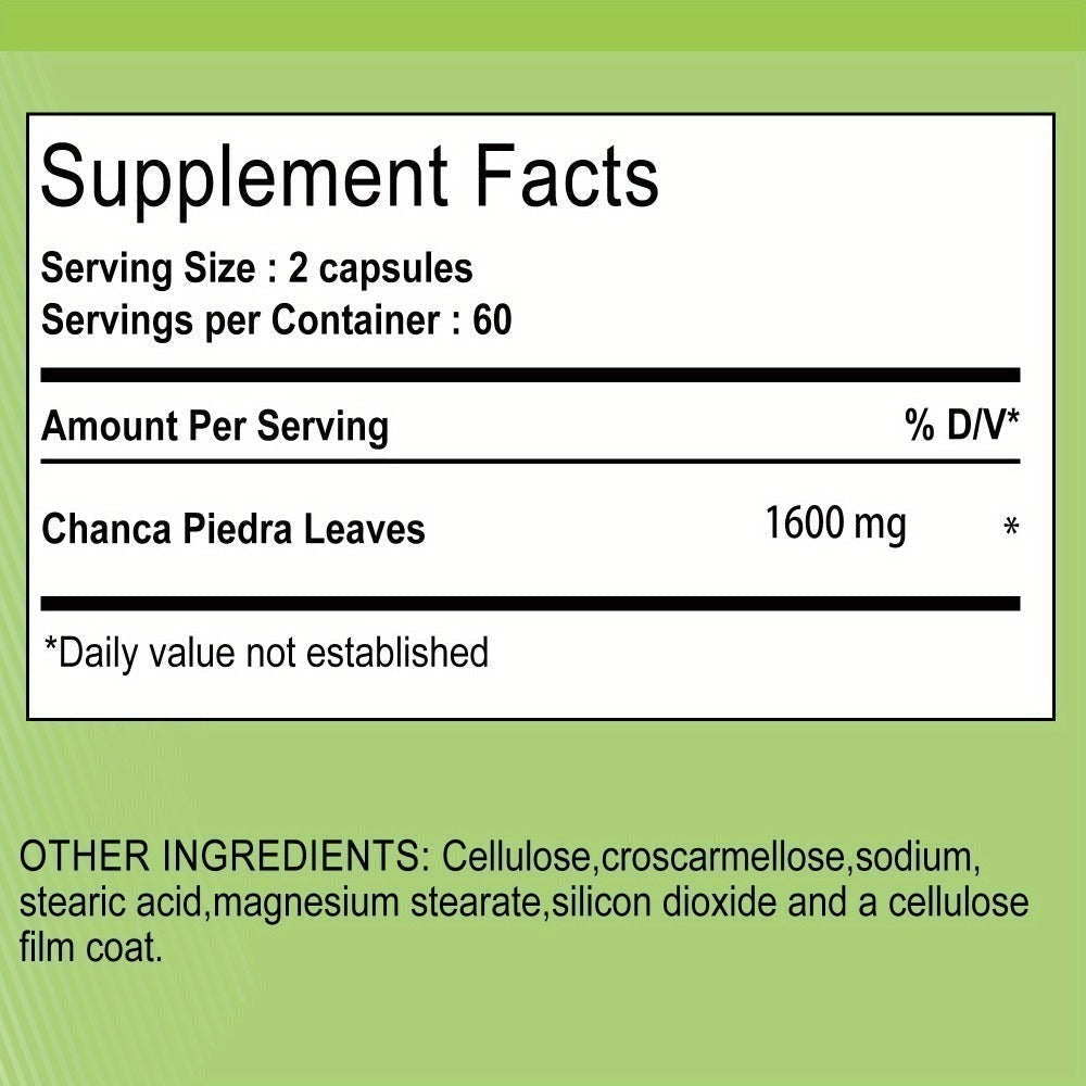 Chanca Piedra Capsules for Liver & Kidney Health – 120 Capsules Natural Urinary Tract Support Supplement, Stone Breaker Herb for Detox & Cleanse, Daily Wellness Formula