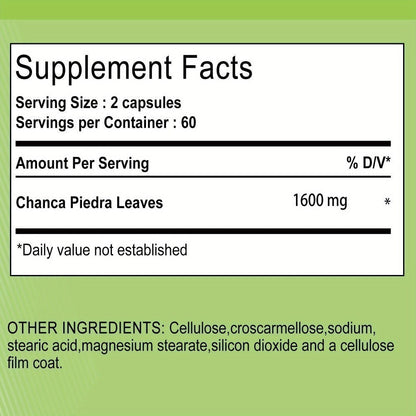 Chanca Piedra Capsules for Liver & Kidney Health – 120 Capsules Natural Urinary Tract Support Supplement, Stone Breaker Herb for Detox & Cleanse, Daily Wellness Formula