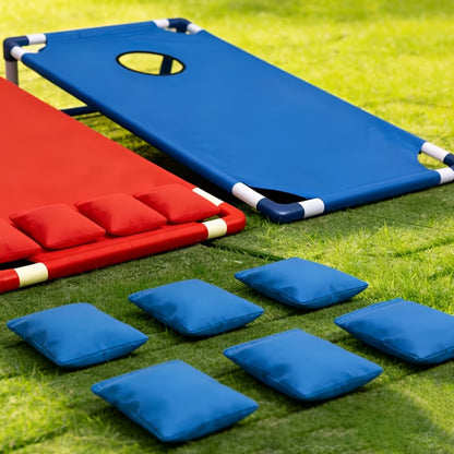 Portable Bean Bag Toss Game Set – 2 Foldable Boards & 12 Bean Bags, Outdoor Party Backyard Camping Game for Kids & Adults | Red & Blue | No Battery Required