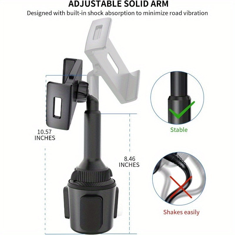 APPS2 Car Tablet Holder for Car, Adjustable Clamp Mount (Up to 8.3"), 10.57" Height Adjustable Ipad Holder for 4.3"-11" Cell Phones And Tablets, Perfect Travel Companion
