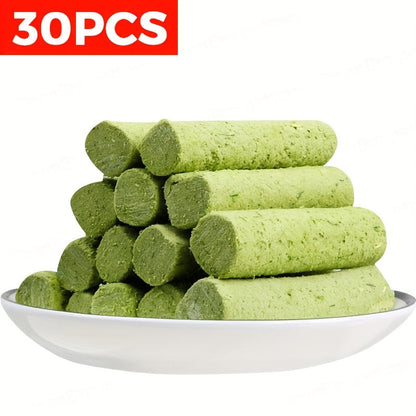 Cat Grass Freeze-Dried Sticks – Natural Dental Chew Snacks for Cats, Hairball Removal & Teeth Cleaning, Consumable Cat Grass Chew Toy (15 or 30 pcs)