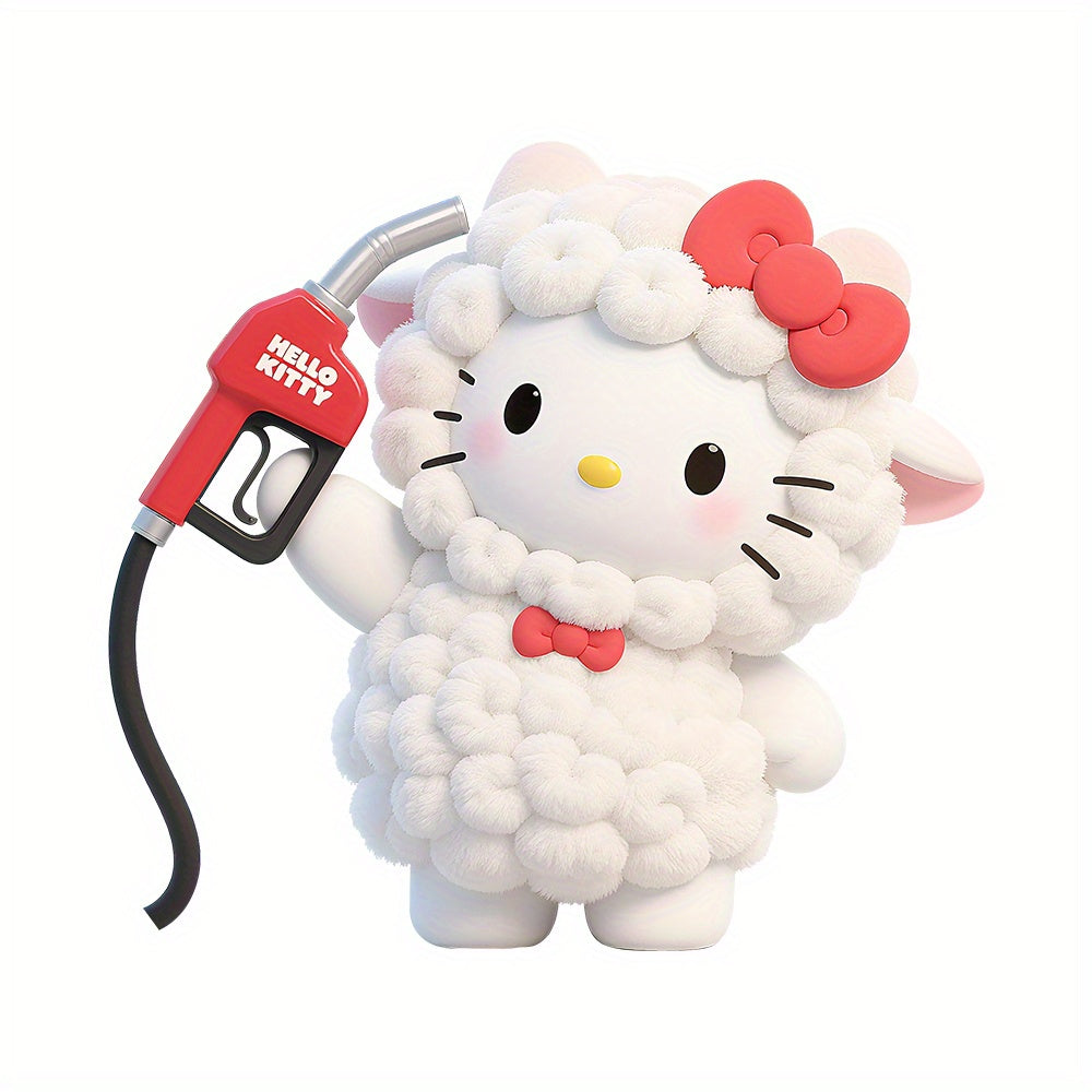 Sanrio Licensed Hello Kitty Sheep Car Decal - Cute Cartoon Vinyl Sticker for Fuel Tank, Durable Weather-Resistant Automotive Exterior Decoration, Pet Car Accessories, Playful Vehicle Accessory, Kawaii Style, Longlasting Adhesive, Kawaii Lovers, Auto