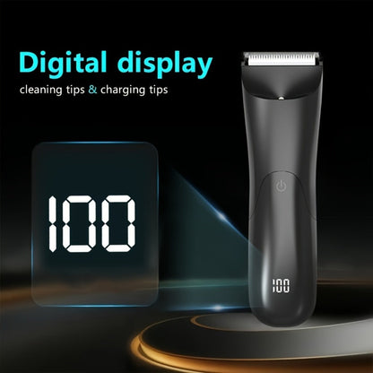 Ceramic Blade Groin Trimmer for Men USB Rechargeable Electric Body Hair Shaver Dry Wet Use 2 Protective Covers 500mAh Lithium Battery Pubic Chest Back Grooming Gift Valentine Father's Day