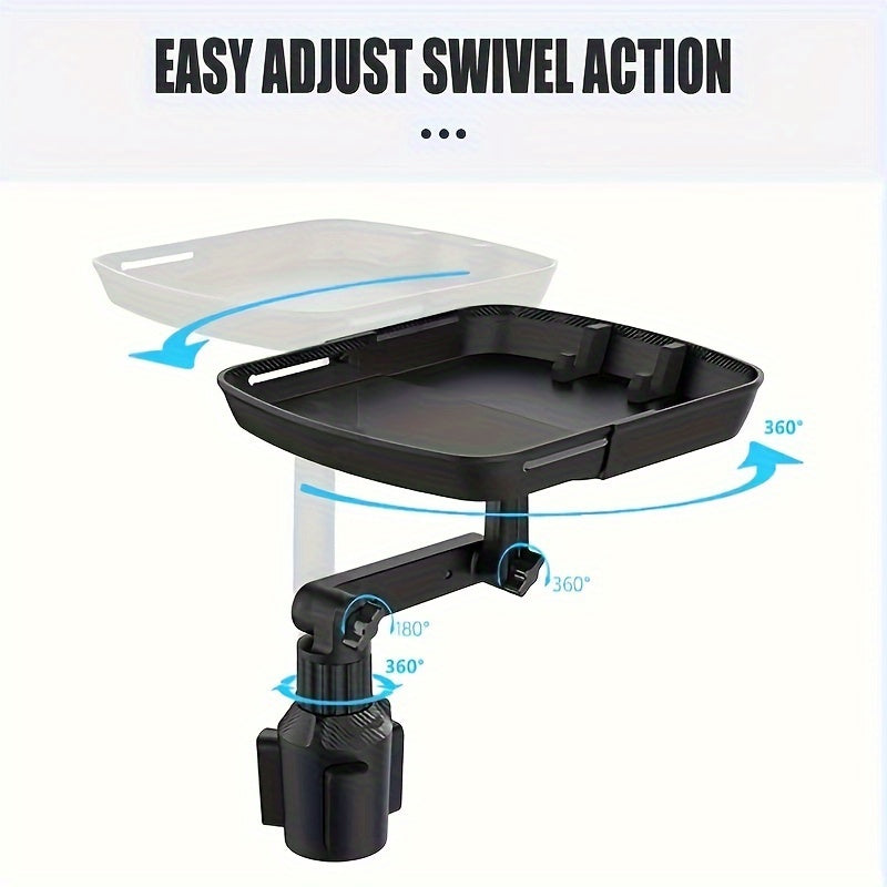First Generation Car Cup Holder Tray Phone Holder - Dual Expandable Base, High-quality ABS Adjustable Rotating Bracket, Black Version