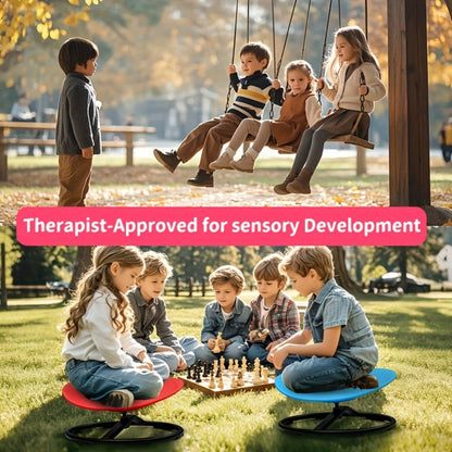 Kids Sit & Spin Sensory Chair – Sturdy Motor Skills Trainer for Therapeutic Sensory Play, Indoor & Outdoor Use, Ages 3+ | Red, Blue, Pink | Great for ADHD & Sensory Processing