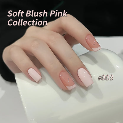 Gel Nail Polish Set 8 Colors Semi-Permanent Soak-Off LED Cure Long-Lasting Manicure Kit - 0.51oz Each Bottle Gentle Pink Shades 001-008 DIY Home Salon Nail Art Gift for Women