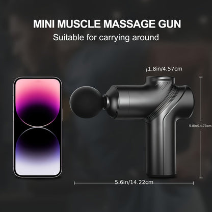 Portable Percussion Massage Gun – Ultra-Quiet Motor, 4 Massage Heads & 6 Adjustable Speeds | Handheld Deep Tissue Massager for Muscle Relaxation, Post-Workout Recovery & Full-Body Relief