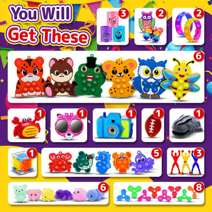 Bulk Party Favor Toys 1000-1200 Pcs – Fidget Toy Pack for Kids, Classroom Prizes, Goodie Bag Fillers, Piñata Stuffers, Carnival Rewards & Birthday Party Supplies