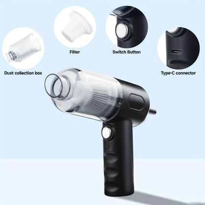 Cyclone Handheld Vacuum Cleaner Cordless Rechargeable with Strong Suction - Lightweight Portable for Home, Office, Car & Pet Hair, Allergy-Friendly Quick Cleanup Dust Buster, Easy to Use & Carry