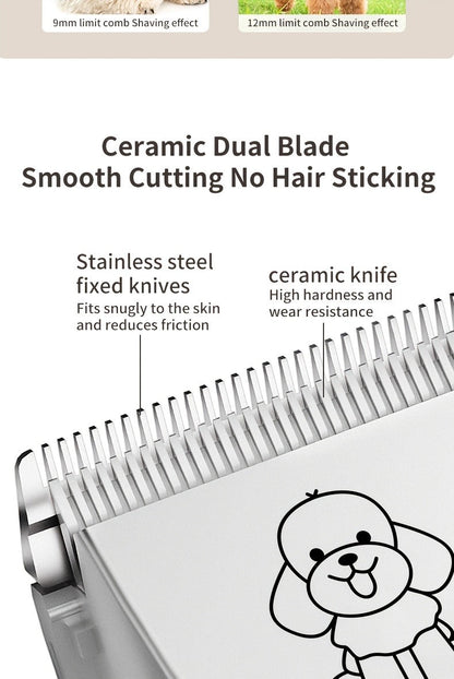 Pet Grooming Clippers Rechargeable with LED Display - Cordless Electric Dog Cat Hair Clipper, Detachable Blades 4 Guide Combs Low Noise, Professional Wireless Pet Trimmer with Accessories, Red
