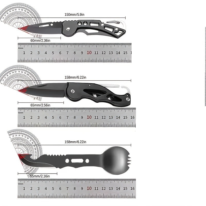 Outdoor Survival Kit 12-115 Piece – Emergency Gear Set for Camping, Hiking & Survival, Multi-Tool Equipment for Men, Dad, Husband – Unique Outdoor Gift Idea