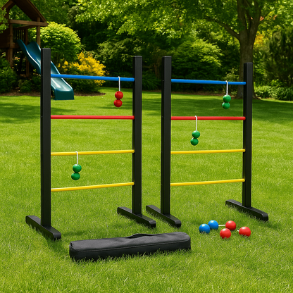 Outdoor Lawn Toss Game Set – Washer Toss & Ladder Toss for Backyard Party, Portable Yard Games for Adults Kids Family, Includes Carrying Case, Fun for Tailgate Camping Beach BBQ Gatherings