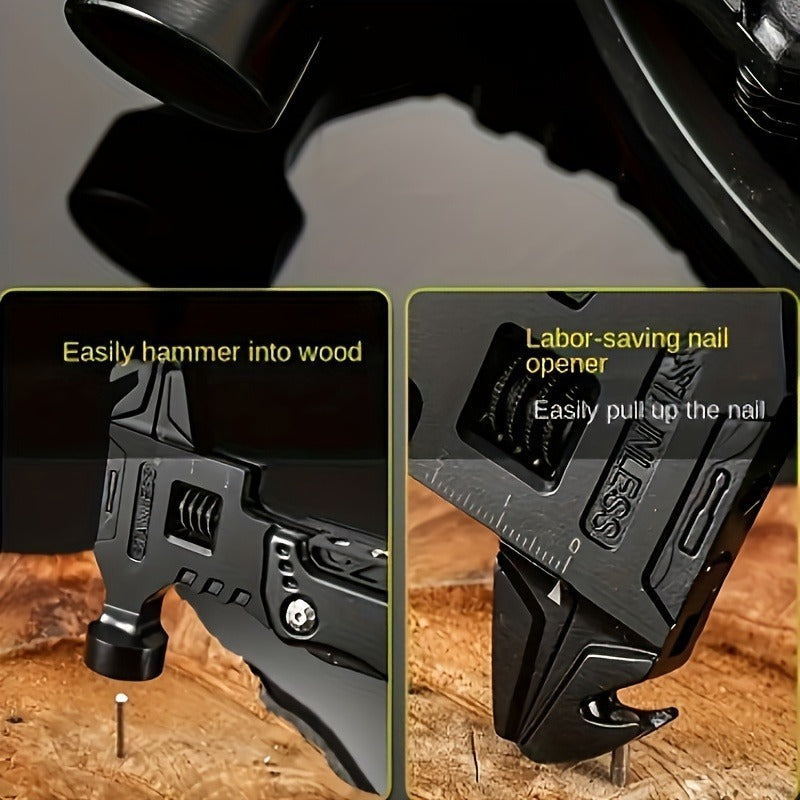 Multitool Folding Pliers Hammer Wrench Combo 4-in-1 Portable Camping Multi-Function Tool for Outdoor Survival Vehicle Emergency Household Repair