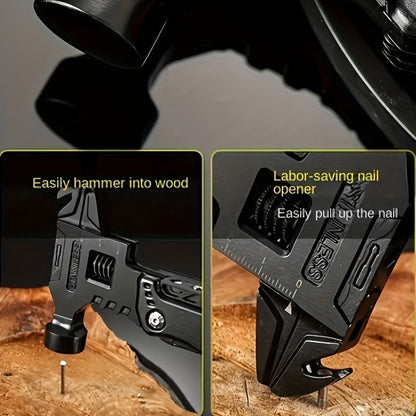 Multitool Folding Pliers Hammer Wrench Combo 4-in-1 Portable Camping Multi-Function Tool for Outdoor Survival Vehicle Emergency Household Repair