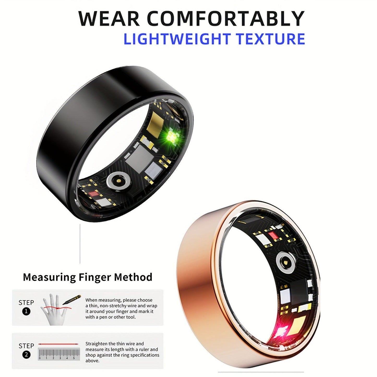 Waterproof Smart Ring – Sleep & Fitness Tracker for Men Women