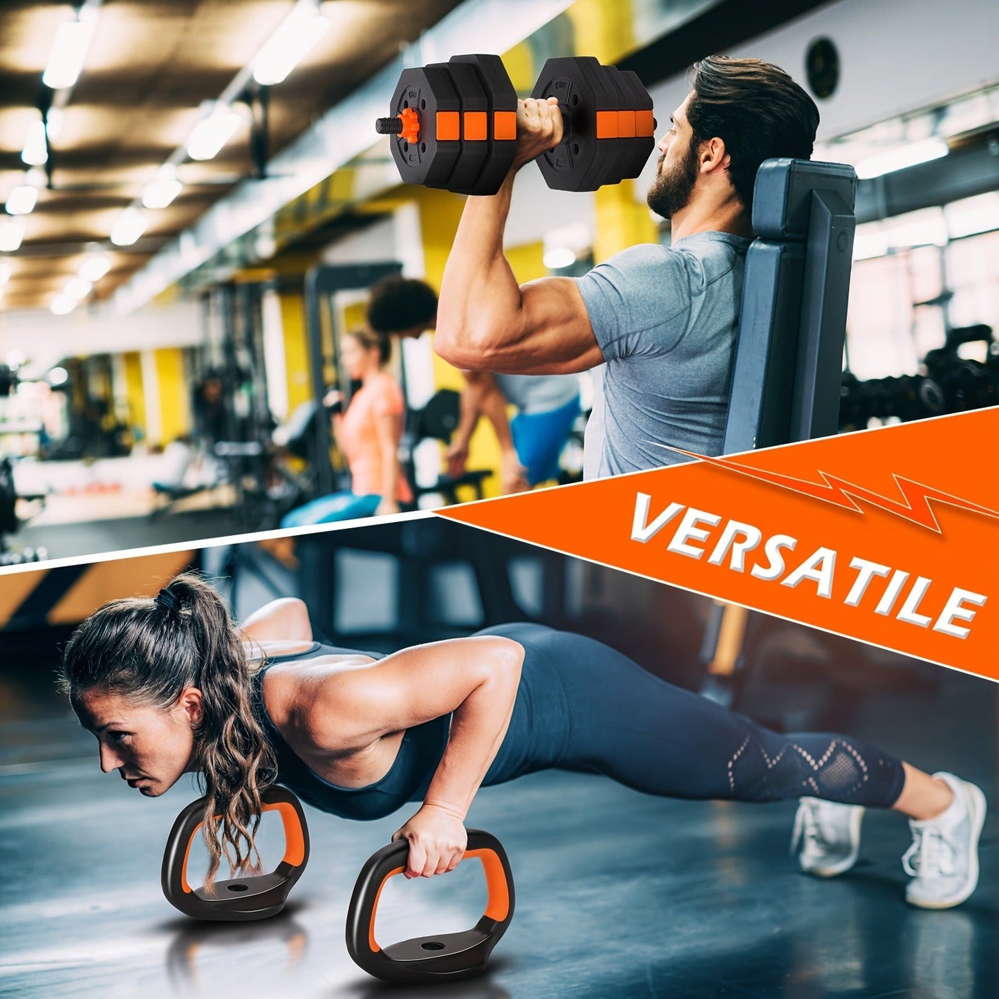 Adjustable Barbell & Dumbbell Set 4-in-1 – 25/50/66 lbs Home Gym Weight Set with Connecting Rod, Strength Training for Men & Women