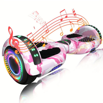 Self Balancing Hoverboard 6.5" LED Light Up Wheels 300W Motor 7.5MPH for Kids Teens Adults Multiple Colors