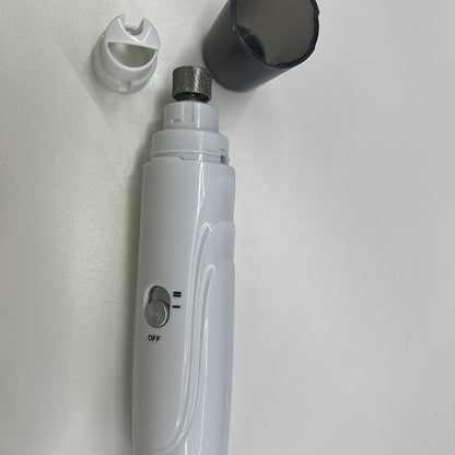 Electric Pet Nail Grinder 2-Speed 3-Port - Rechargeable Quiet Dog Cat Nail Trimmer with 3 Hour Battery Life, Painless Paw Nail Polisher for Small Medium Large Dogs All Breeds, White