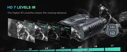 Night Vision Infrared Binoculars 4X Optical 8X Digital Zoom 3.2" LCD