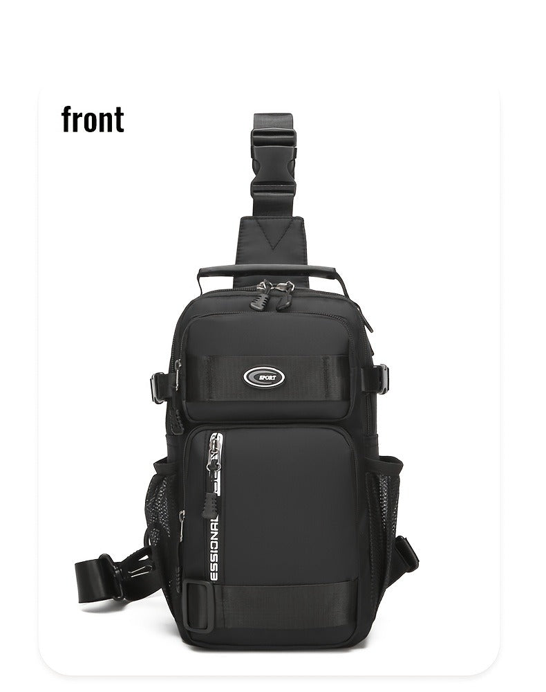 Crossbody Chest Bag Unisex Multipurpose Shoulder Sling Bag with Adjustable Strap Zipper Closure Versatile Carry Styles for Daily Use Travel Outdoor Black Grey
