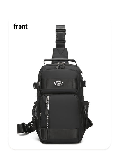 Crossbody Chest Bag Unisex Multipurpose Shoulder Sling Bag with Adjustable Strap Zipper Closure Versatile Carry Styles for Daily Use Travel Outdoor Black Grey
