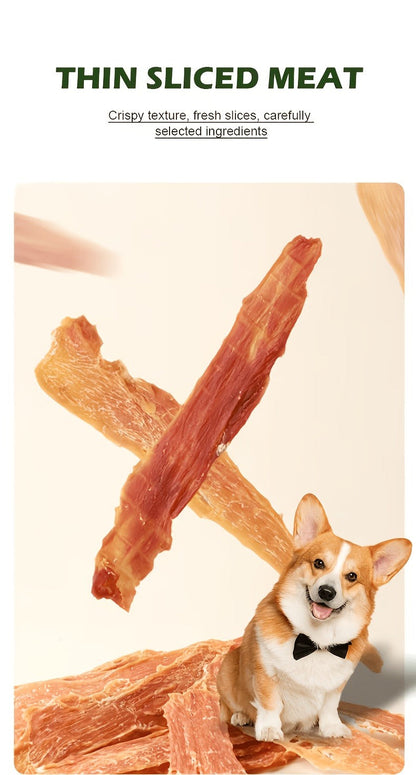 Chicken Jerky Treats for Dogs and Cats – High Protein Chicken Breast Slices, Grain-Free Dental Chews & Training Rewards for Puppies Kittens Adult Dogs Cats, Healthy Natural Pet Snacks