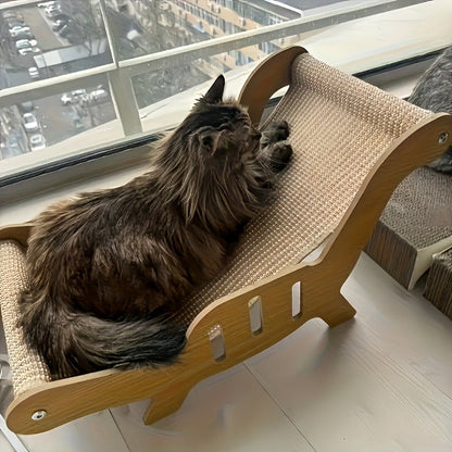 Cat Scratcher Lounge Chair 2-in-1 Natural Sisal Sofa Bed No Shedding Breathable Ultra Durable Oversized Design for Scratching Napping Playing, All-Season Multi-Functional Cat Scratch Bed, 1pc