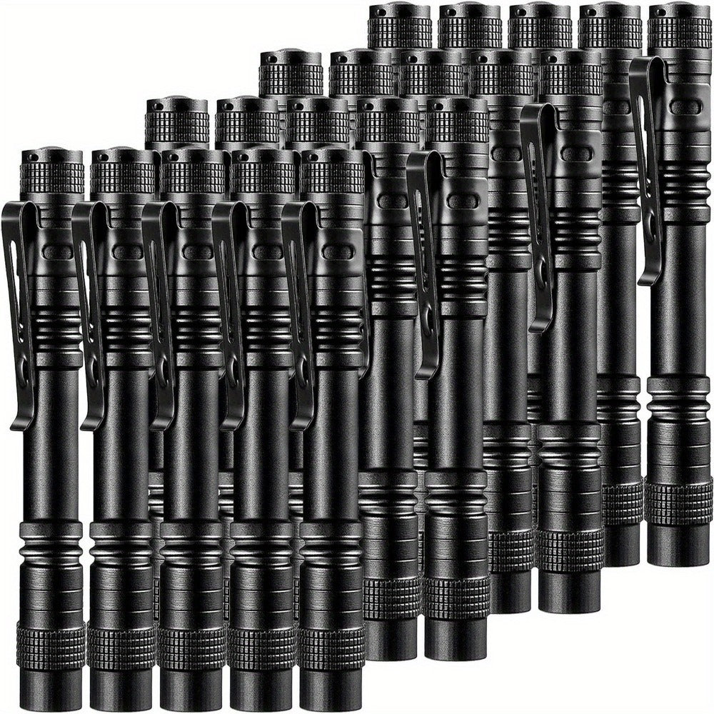 Pen Light Flashlights Bulk Pack with Clip - Mini Slim LED Pocket Torch for Camping, Outdoor, Home & Emergency Use, 5/10/20pcs (Batteries Not Included)