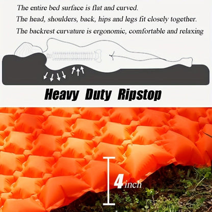 Camping Sleeping Pad Inflatable & Self-Inflating – Ultralight TPU Nylon Mat with Built-In Pump, Single & Double Size for Backpacking, Hiking, Travel