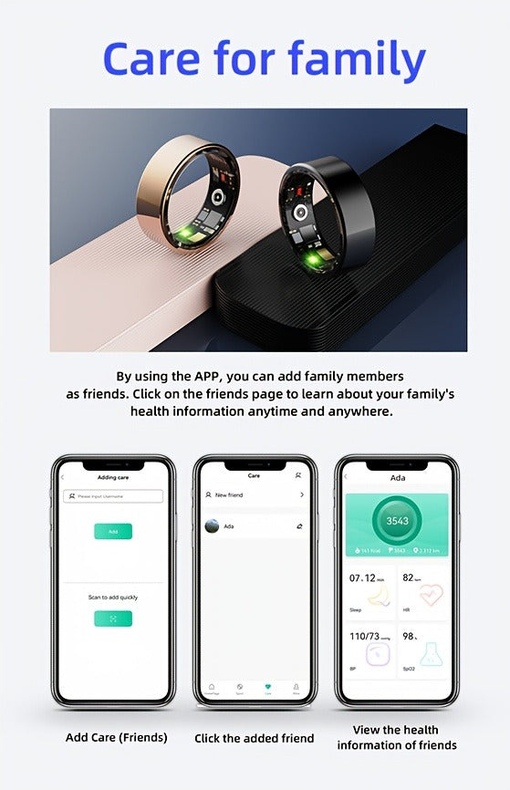 Smart Ring Fitness Tracker – IP68 Waterproof Health Monitor