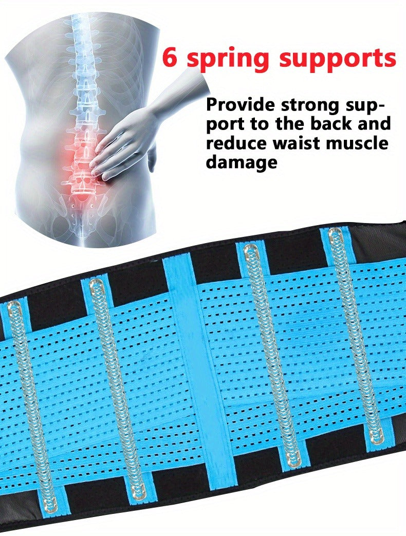 Weightlifting Belt for Men Women - Adjustable Gym Waist Support Belt with Hook-and-Loop Closure, Breathable Polyester Back Brace for Powerlifting, Deadlifts & Fitness Training, S/M/L