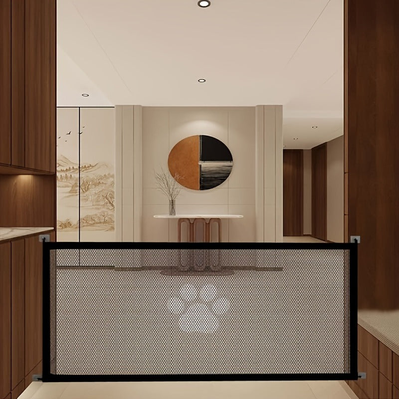 Pet Gate Folding Mesh Dog Safety Fence Isolation Net - Portable Collapsible Pet Barrier for Doorways Stairs Cars, Indoor Outdoor Dog Cat Protection Gate, Small Large Size Available