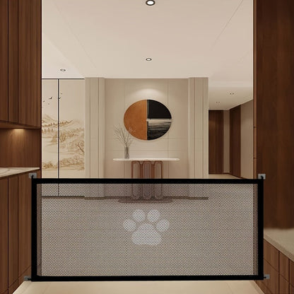 Pet Gate Folding Mesh Dog Safety Fence Isolation Net - Portable Collapsible Pet Barrier for Doorways Stairs Cars, Indoor Outdoor Dog Cat Protection Gate, Small Large Size Available