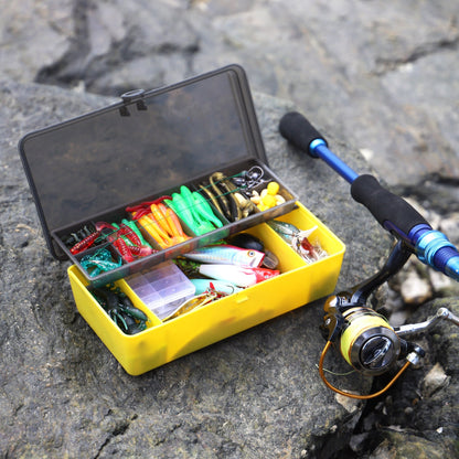 Fishing Lures Kit with Tackle Box – Mixed Plastic & Metal Baits, Hooks, Swivels & Jig Hooks (110/252/361pcs)