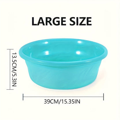 Plastic Wash Basin 12 Quart Stackable Round Tub - Portable Household Washing Bowl for Kitchen, Camping, Face Washing, Fruit & Vegetable Cleaning, Dish Washing & Bottle Rinsing, 4 Colors, Small to Oversized