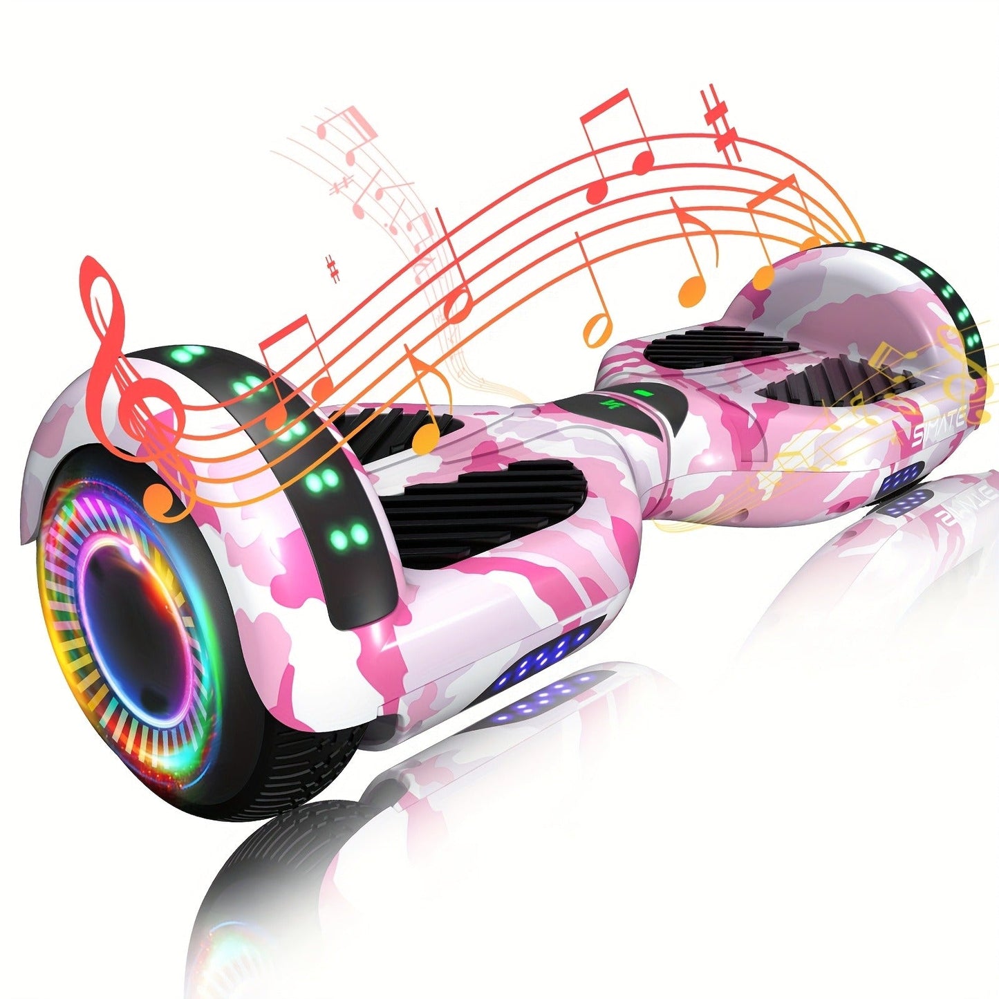 Self Balancing Hoverboard 6.5" LED Light Up Wheels 300W Motor 7.5MPH for Kids Teens Adults Multiple Colors