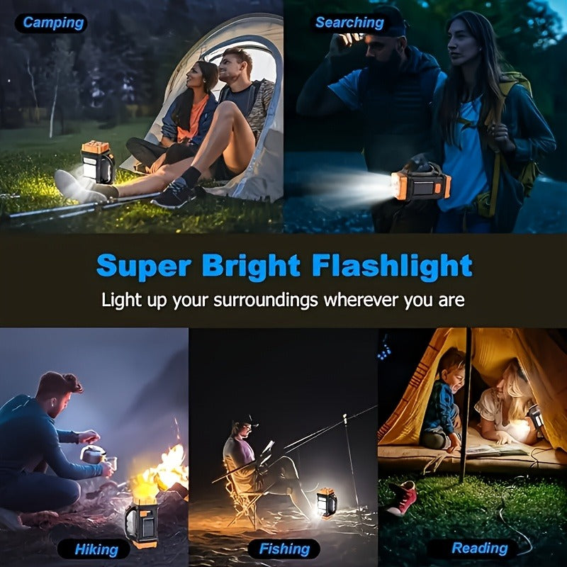 Solar Rechargeable Flashlight 2-Pack, High Lumen LED Handheld Spotlight Searchlight USB-C Charging, Outdoor Torch for Camping Hunting Emergency Work Light, Buy 1 Get 2