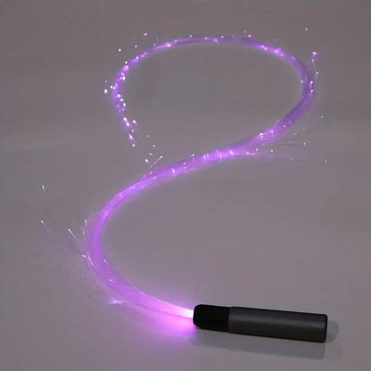 Rechargeable LED Fiber Optic Whip | 7-Color Glow Rave Dance Toy