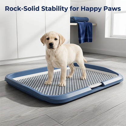 Indoor Dog Potty Tray with Removable Grating - Leak-Proof Puppy Training Toilet, Washable Pee Pad Holder for Apartments, Easy Clean Dog Bathroom, 7 Colors, Small & Large Sizes