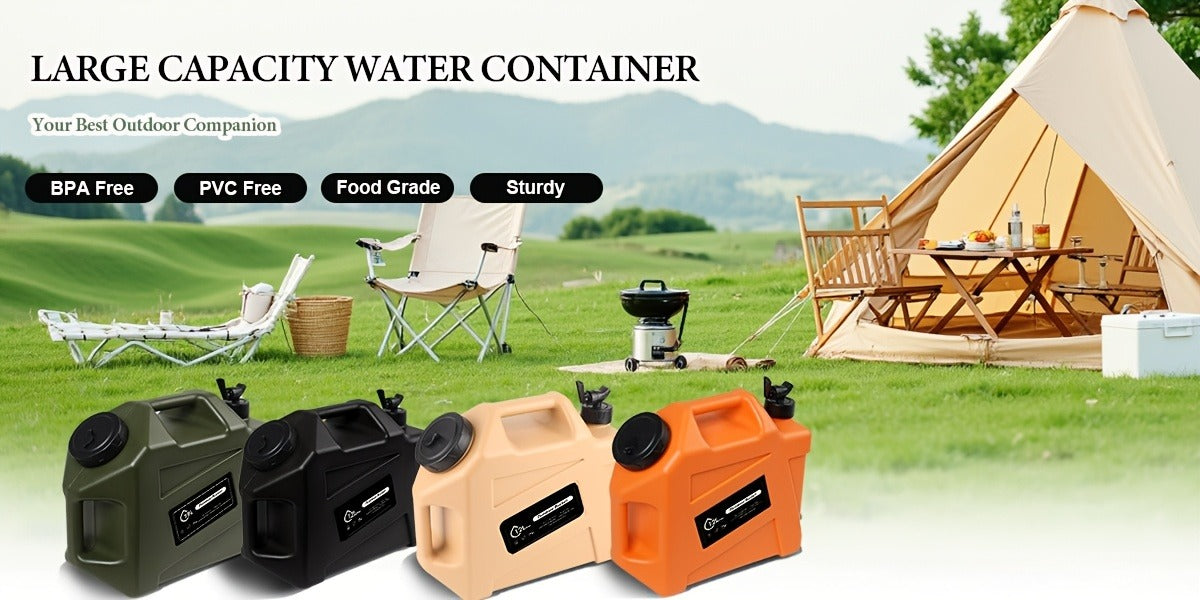 Water Storage Container with Spigot 2 Handles BPA Free PVC Collapsible Water Jug for Camping Outdoor RV Hiking Emergency Survival Portable Water Tank 3.2Gal 5Gal 2.6Gal Multi-Color Options