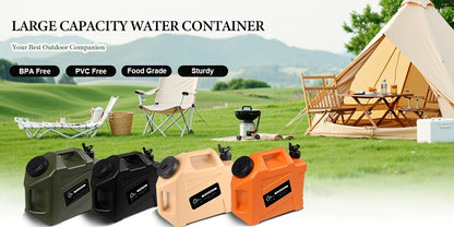 Water Storage Container with Spigot 2 Handles BPA Free PVC Collapsible Water Jug for Camping Outdoor RV Hiking Emergency Survival Portable Water Tank 3.2Gal 5Gal 2.6Gal Multi-Color Options
