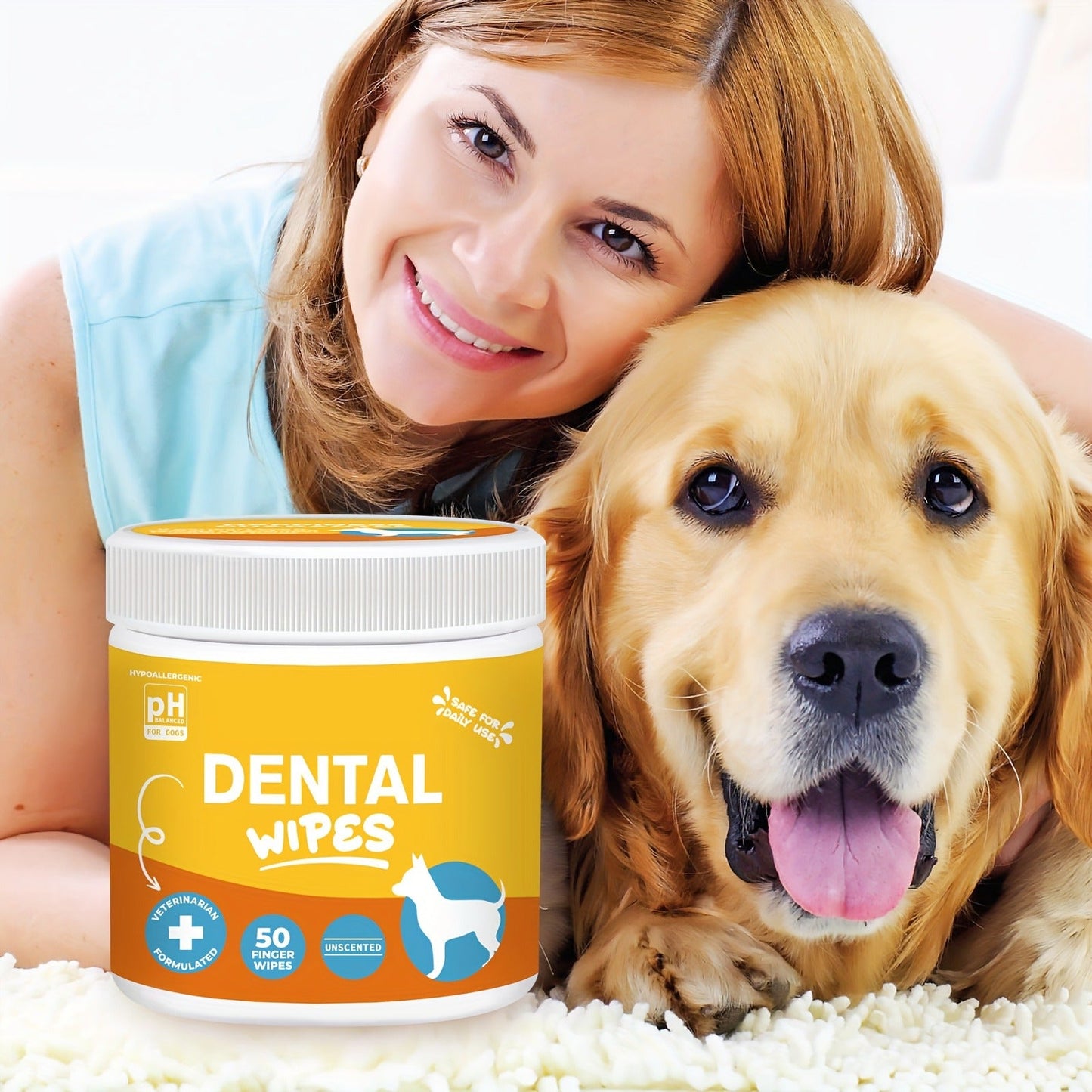 Pet Cleaning Wipes for Dogs & Cats - Ear Wipes Eye Wipes Dental Wipes Teeth Cleaning Kit, Soothing Deodorizing Itch Relief Coconut Scent, Gentle Daily Hygiene Wipes for All Breed Sizes