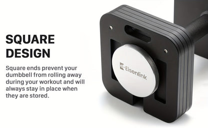 Quick-Lock Adjustable Dumbbell Set 10–80LB – 5LB Increments Square Weight Plates for Home Gym Fitness, Compatible Longer Screws & Add-On Plates Available