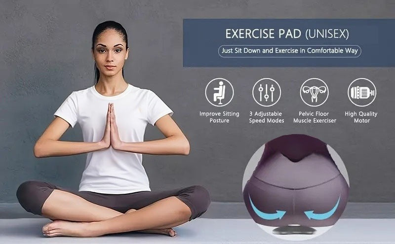 Pelvic Floor Trainer Electric Massage Cushion – 6 Vibration Modes, Wireless Rechargeable, Hip & Leg Muscle Training for Men Women, Home Gym Office Use