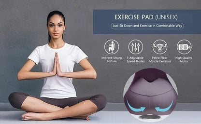 Pelvic Floor Trainer Electric Massage Cushion – 6 Vibration Modes, Wireless Rechargeable, Hip & Leg Muscle Training for Men Women, Home Gym Office Use