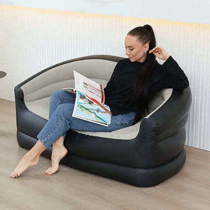 Inflatable Sofa Portable Air Cushion Bed – Lightweight Foldable Lazy Couch for Outdoor Camping, Hiking, Beach, Backyard & Indoor Home Use, Quick Inflate Lounger Chair, Single Person Air Sofa