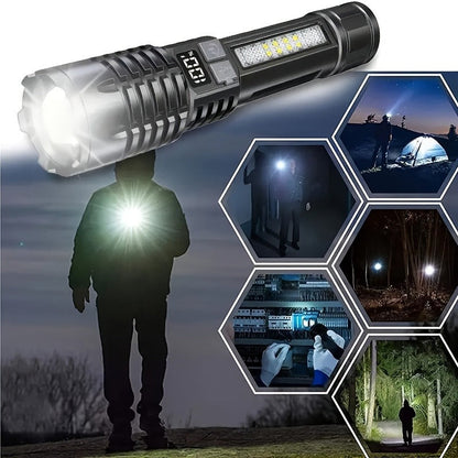 3000 Lumen Tactical Flashlight 2-Pack – USB-C COB Zoomable
