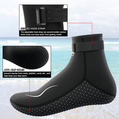 Neoprene Wetsuit Socks 3.5mm – High & Low Cut Water Booties, Non-Slip Anti-Abrasion for Diving Snorkeling Kayaking Beach Volleyball Surfing, S-XXL