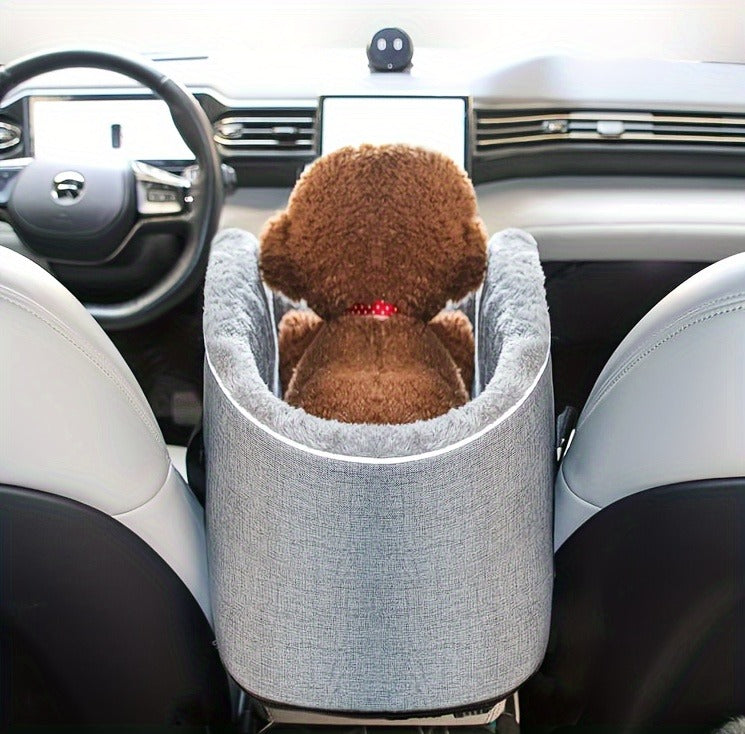 Pet Travel Bag & Car Seat for Small Medium Dogs Cats - Portable Polyester Carrier with Secure Buckle Closure, Cozy Soft-Sided Dog Cat Travel Tote Bag for Road Trips, Vet Visits & Daily Commutes, Grey