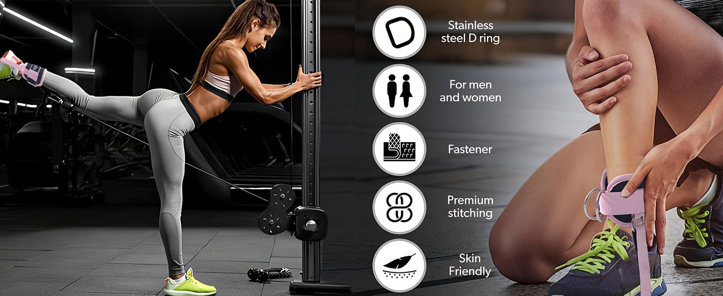 Barbell Squat Pad Set with Wrist Straps & Ankle Straps – Thick Anti-Slip Foam Bar Pad for Hip Thrusts, Squats & Lunges, Weightlifting Neck Cushion for Men Women
